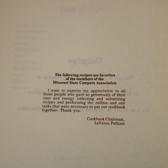 Missouri State Campers Association Cookbook Spiral - Picture 6 of 10